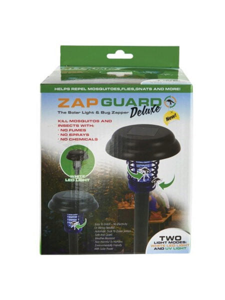 Zap Guard Deluxe Solar Powered Chemical Free Outdoor Light and Bug Zapper (Available in a pack of 2)