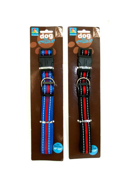 Striped Nylon Dog Collar (Available in a pack of 12)