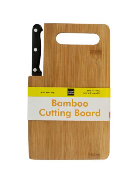 Bamboo Cutting Board with Built-In Knife (Available in a pack of 4)