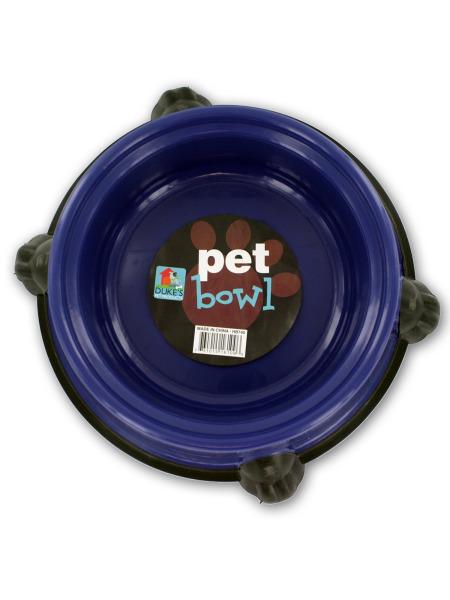 Round Pet Bowl with Paw Base (Available in a pack of 24)