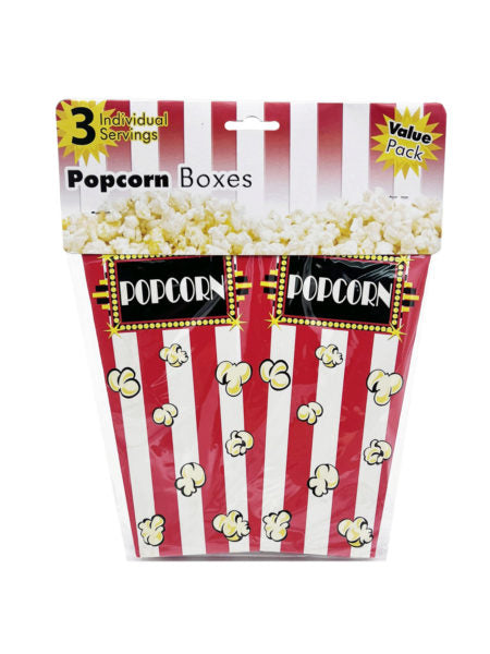 3 Piece Individual Serving Popcorn Boxes (Available in a pack of 12)