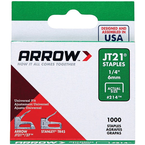 JT21(R) Thin Wire Staples, 1,000 Pack (1/4-Inch)