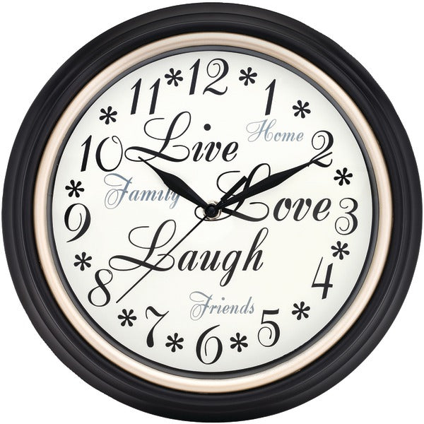 12" Round Live Love Laugh Message Clock