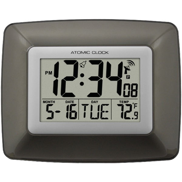 Atomic Digital Wall Clock with Indoor Temperature