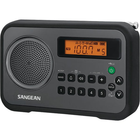 AM/FM Digital Portable Receiver with Alarm Clock (Black)