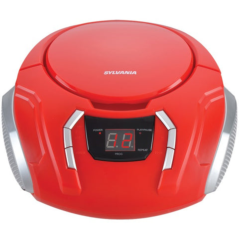 Portable CD Player with AM/FM Radio (Red)