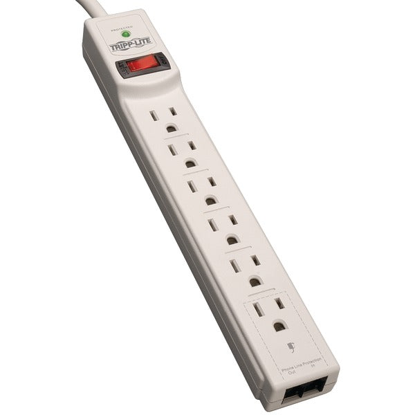 Protect It!(R) 6-Outlet Surge Protector (Telephone & DSL Protection, 4ft Cord)