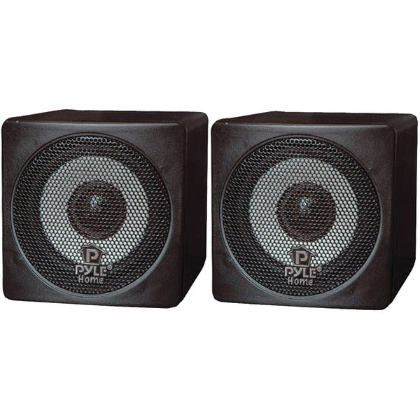 3" 100-Watt Mini-Cube Bookshelf Speakers (Black)