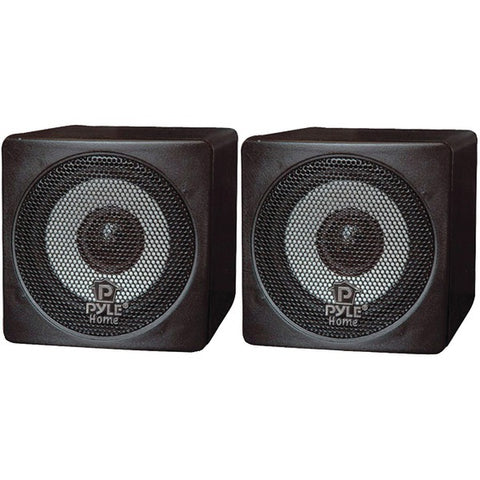 3" 100-Watt Mini-Cube Bookshelf Speakers (Black)