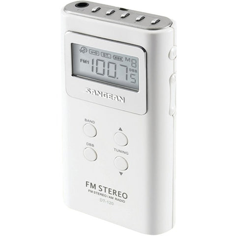 Portable Pocket AM/FM Digital Clock Radio (White)