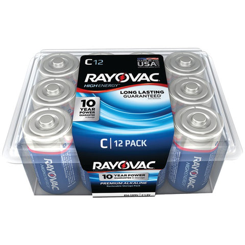 Alkaline Batteries Reclosable Pro Pack (C, 12 pk)