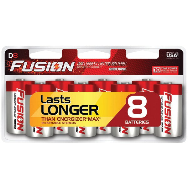 FUSION(TM) Long-Lasting Alkaline Batteries (D, 8 pk)