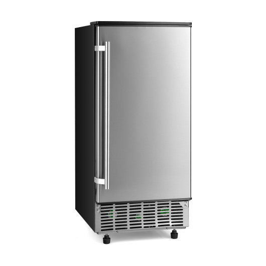 Free-Standing Built-in Undercounter Ice Maker-Silver