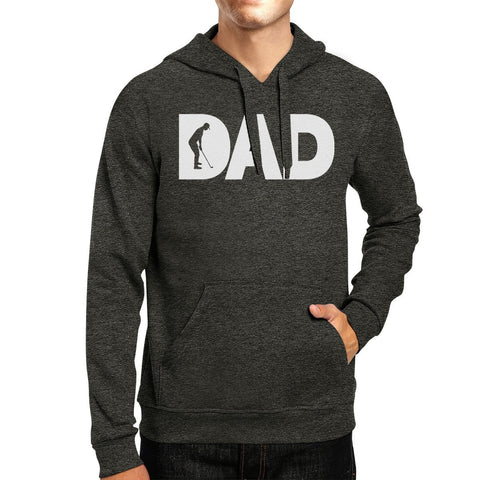 Dad Golf Gray Unisex Pullover Hoodie Fleece Golf Dads Gift Ideas