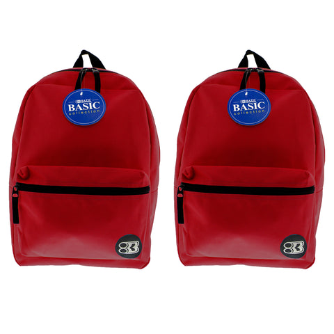 Basic Backpack 16" Burgundy, Pack of 2