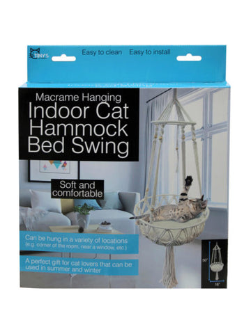 Macrame Hanging Cat Hammock Indoor Cat Bed Swing (Available in a pack of 1)