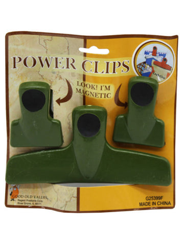 3 pack bag clips with magnetic back (Available in a pack of 12)