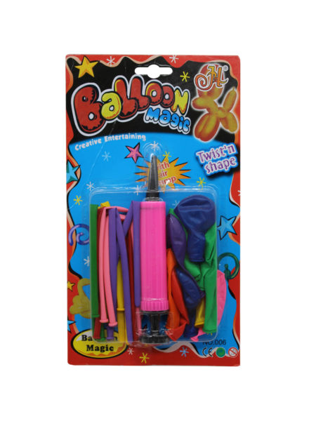 21 count twist and shape balloons with pump (Available in a pack of 8)