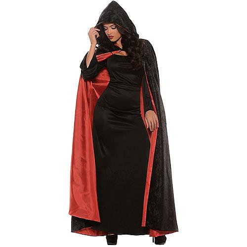 Hooded Velvet Cape W Lining Ad