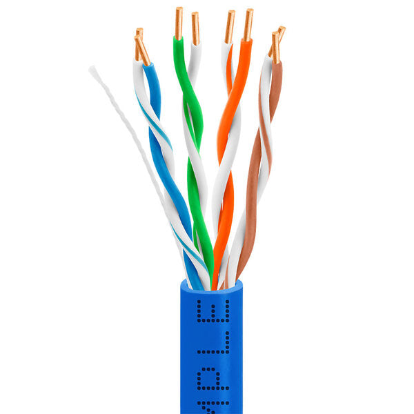 1010-N Cmple - Cat5e Ethernet Cable 1000ft Gigabit Network Cat 5e Bulk Unshielded Twisted Pair (UTP), Solid 24AWG CMR 350 MHz Blue