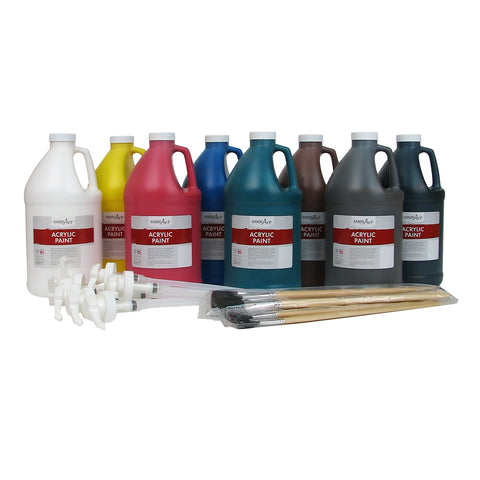 Acrylic Paint - Half Gallon Primary Set of 8