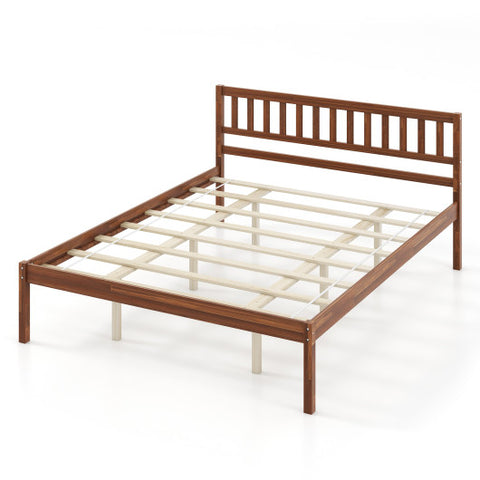 Twin/Full/Queen Size Wood Bed Frame with Headboard and Slat Support-Queen Size