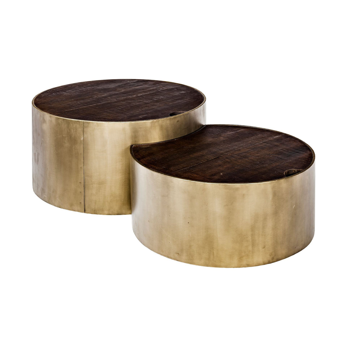 S2 39.5" &amp;amp; 31.25" Round Wood Nesting Coffee Tables