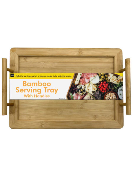 Bamboo Serving Board Tray with Handles (Available in a pack of 2)