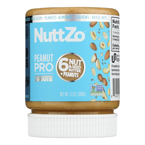 Nuttzo Peanut Butter, Smooth  - Case Of 6 - 12 Oz