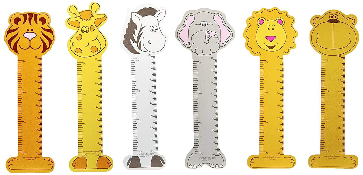 Vinyl Zoo Animal Ruler Bookmarks Toy 48 ct