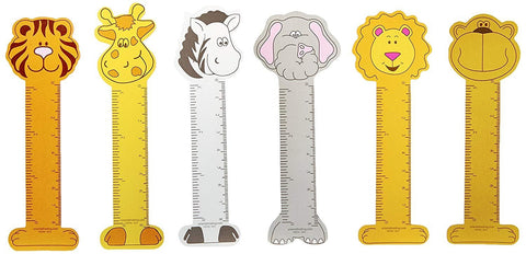 Vinyl Zoo Animal Ruler Bookmarks Toy 48 ct