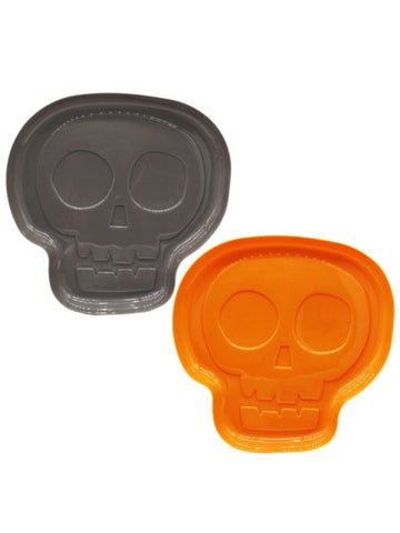 12&quot; Assorted Plastic Skull Serving Tray (Available in a pack of 20)