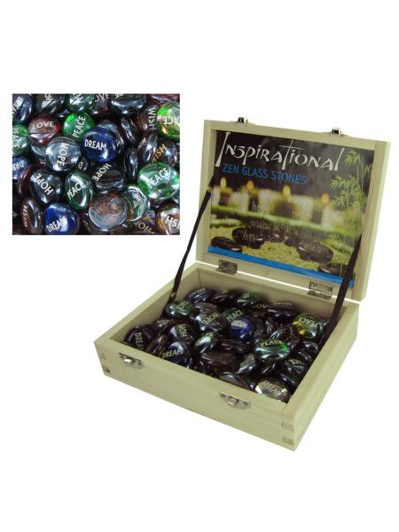 Inspirational Zen Glass Stones Countertop Display (Available in a pack of 72)