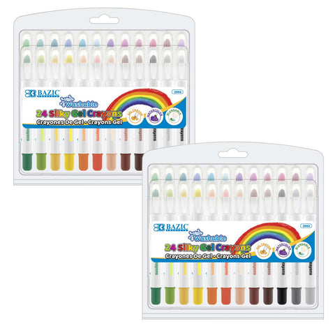 (2 Bx) 24 Color Silky Gel Crayons