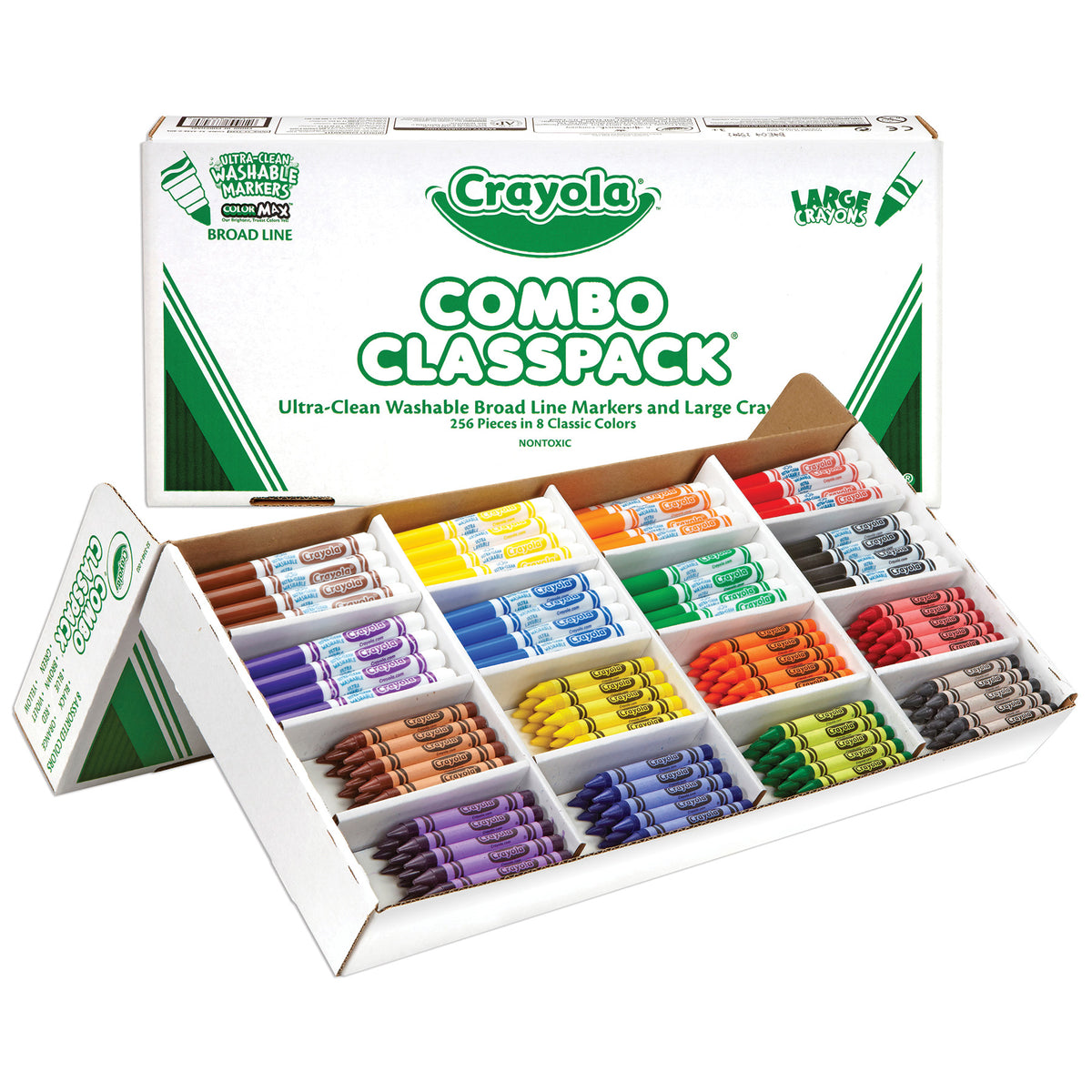 Large Crayons & Ultra Clean Washable Markers, 256 Count