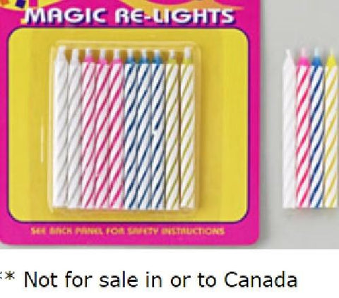 2.5: Magic Relighting Birthday Candles - Multicolored, 10 per pack