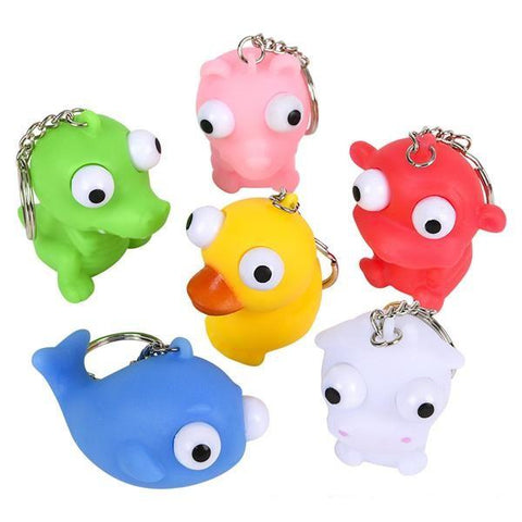 Assorted Animals Googly-Eye Key Chains 12 pk