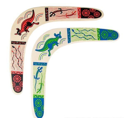 14.5" Wooden Boomerang, Assorted Colors