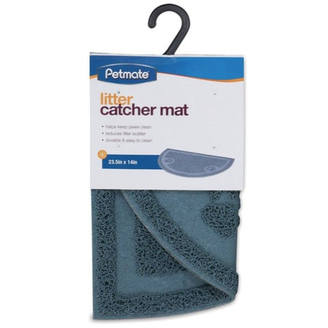 Petmate Half Circle Litter Catcher Mat Blue - 1 Count