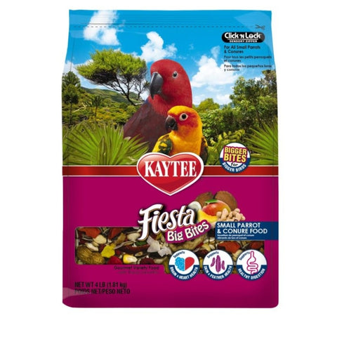 Kaytee Fiesta Small Parrot & Conure Gourmet Big Bites Diet - 4 Lbs