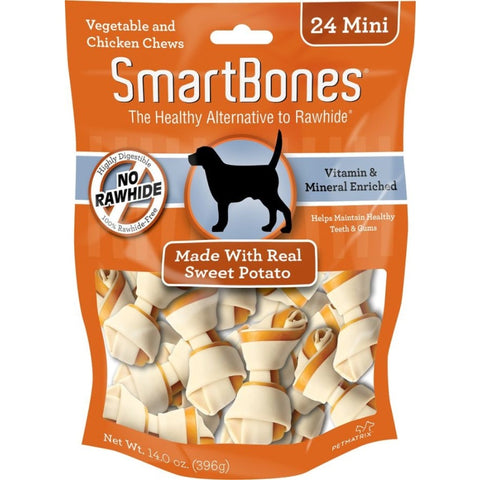 Smarbones - Sweet Potato Flavor - Mini - Dogs Up To 10 Lbs (24 Pack)