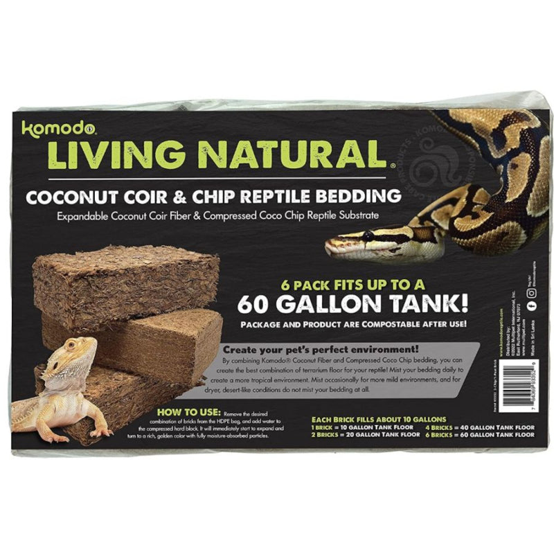 Komodo Living Natural Coconut Coir And Chip Brick Bundle - 1 Count