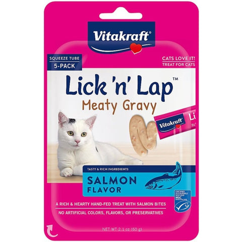 Vitakraft Lick N Lap Meaty Gravy Salmon Flavor Cat Treat - 2.8 Oz