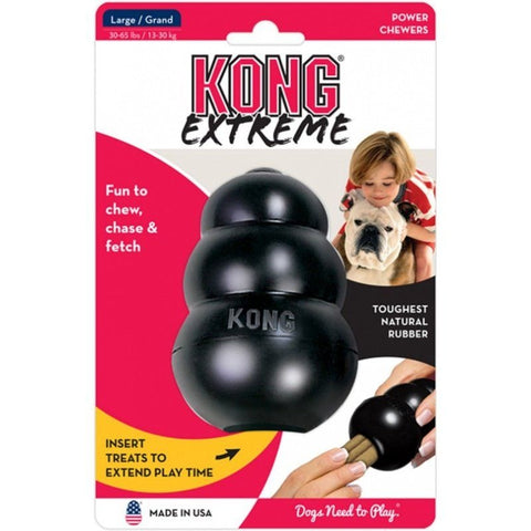 Kong Extreme Kong Dog Toy - Black - Large - Dogs 30-65 Lbs (4" Tall X 1" Diameter)