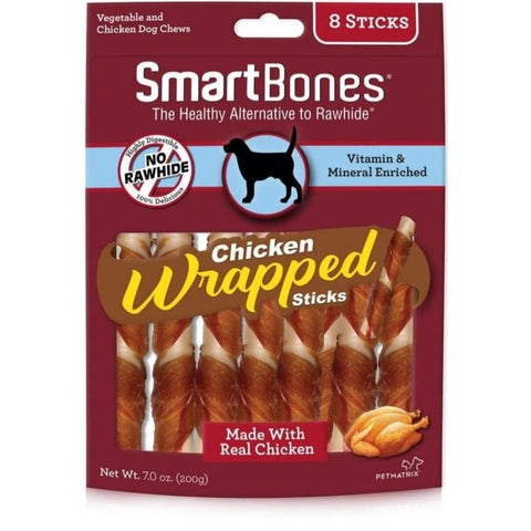 Smartbones Chicken Wrapped Sticks Rawhide Free Dog Chew - 8 Count