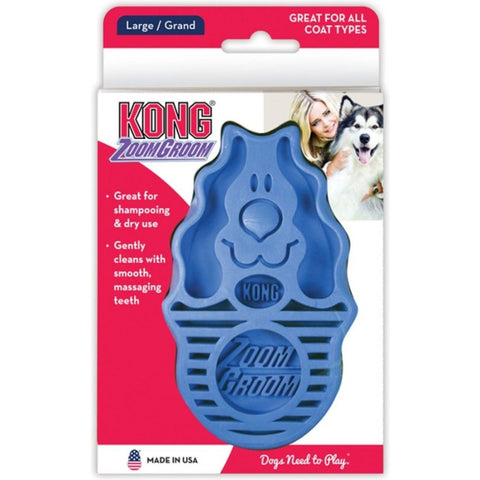 Kong Zoomgroom Dog Brush - Boysenberry - Large