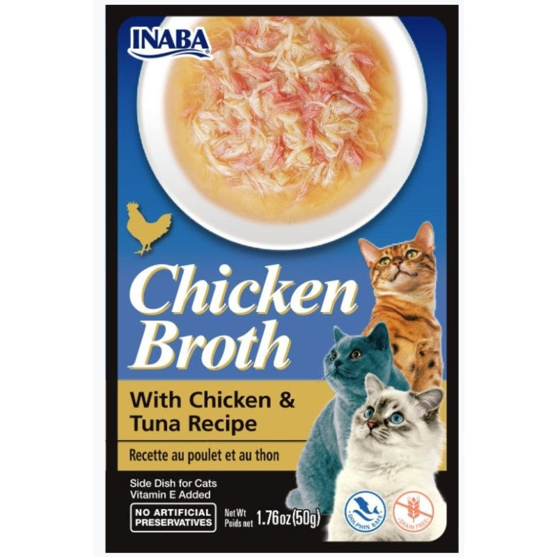 Inaba Chicken Broth With Chicken And Tuna Recipe Side Dish For Cats - 1.76 Oz