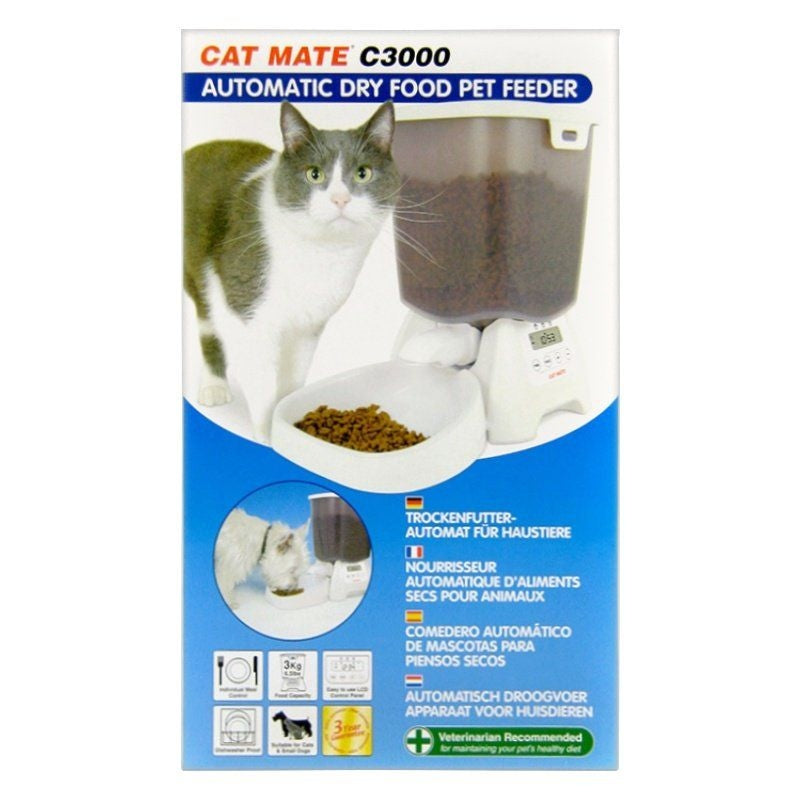 Cat Mate Automatic Dry Pet Food Feeder C3000 - Program To Feed 3x/day