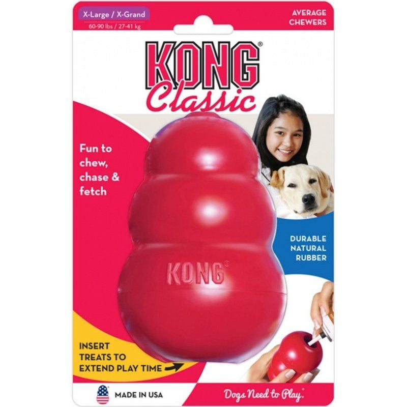 Kong Classic Dog Toy - Red - X-large - Dogs 60-90 Lbs (5" Tall X 1.25" Diameter)