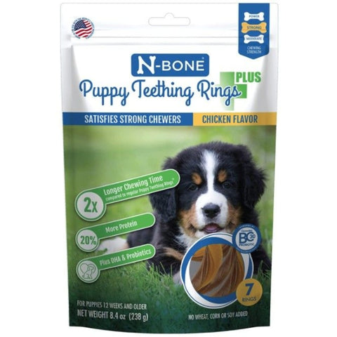 N-bone Puppy Teething Rings Plus Chicken Flavor - 7 Count